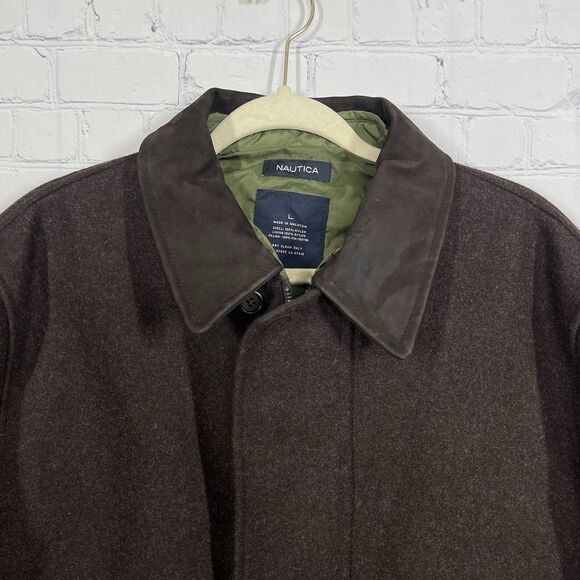 VTG Nautica Coat Means Large Double Layer Quilted Removable Liner Wool Jacket - Picture 3 of 15